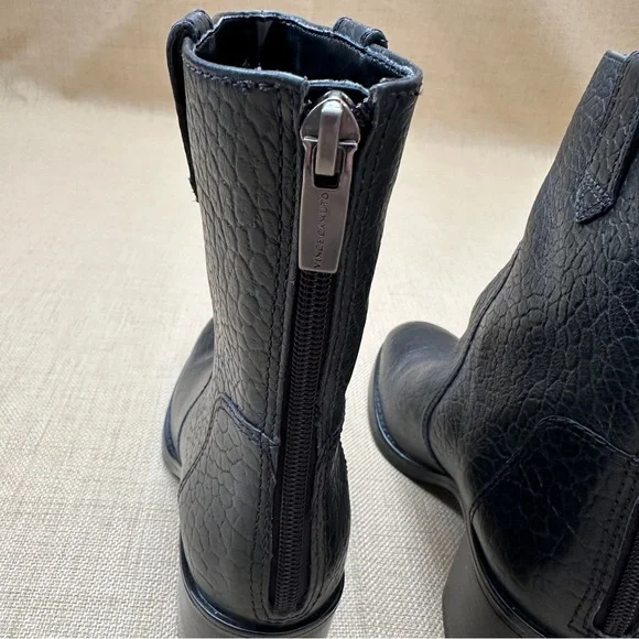 Vince Camuto Zeldina Black Leather Heeled Boots - Picture 9 of 16